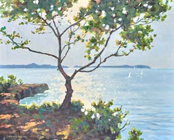 San Antonio Bay (Tree) by James Preston - Original Painting on Board sized 22x18 inches. Available from Whitewall Galleries